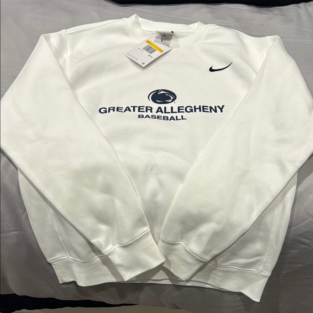 Nike Men's White Greater Allegheny Baseball Crewneck Sweatshirt